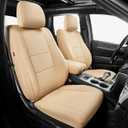 FREESOO Custom Fit Car Seat Covers Full Set for Jeep Grand Cherokee Seat Covers 2011-2021, Luxury Leather Seat Covers for SUV, Waterproof Car Cushion Protector Accessories (Beige)