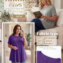 Evervibe 3 Pack Women's Plus Size Tunic Top Short Sleeve Long Shirts Summer Loose Fit Flowy Blouse Wear with Leggings (2XL)