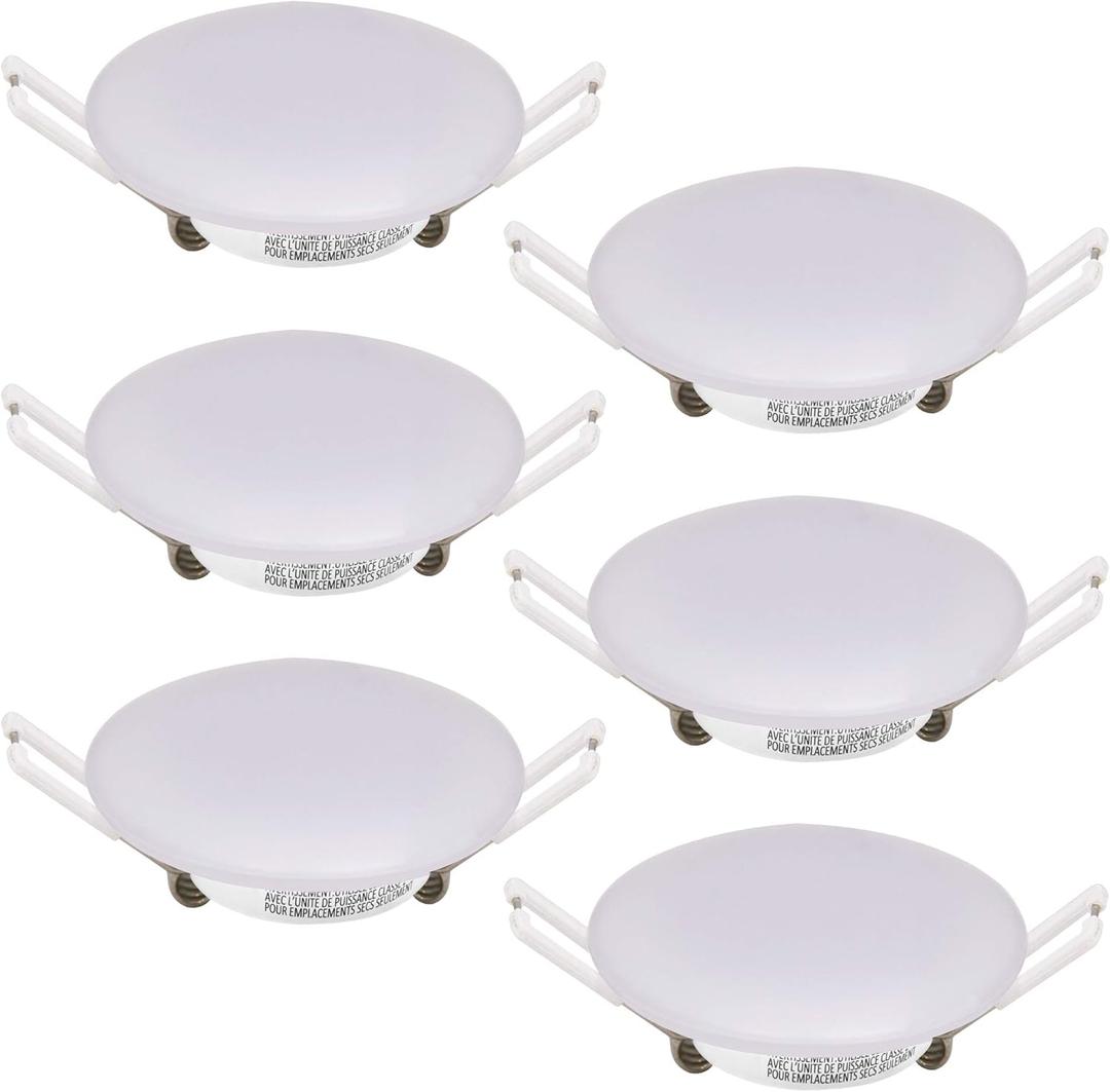 12V LED Puck Light, 6 Packs 3inch Recessed Mount Ceiling Dome Light, 4000K Cool White Soft Light Under Cabinet Light, 12V Interior Light for RV, Camper, Caravan, Boat, Motorhome