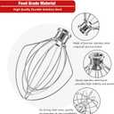 KN256 Stainless Steel 6-Wire Whip Attachment for KitchenAid Bowl-Lift Mixer 6 Quart Bowl, Stainless Steel Whisk Replacement for Kitchen Aid Mixer, Dishwasher Safe, Egg Heavy Cream Beater.