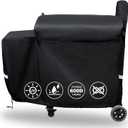 QuliMetal Grill Cover for rectec Flagship 1100, RT-1250, RT-700 and RT-680 Wood Pellet Grills - Heavy Duty Premium Waterproof Fade Resistant Outdoor BBQ Grill Cover with Elastic Drawstrings (Black)