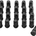 24PCS 12 x 1.5 Black Lug Nut 6 Spline Close End Lug Nuts-Cone Seat-19mm Hex Compatible with Toyota Camry Tacoma Aftermarket Wheels Lug Nut 6 Lug Trucks with 1 Keys
