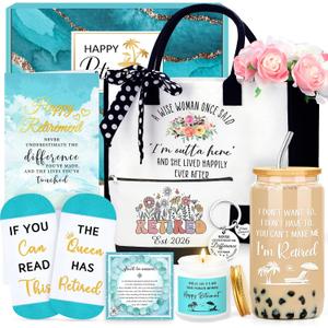 Retirement Gifts for Women 2026 Cool Retired Gifts for Women Blue Funny The Queen Has Retired Gift Basket for Woman Unique Happy Retirement Decorations for Teacher Coworker Nurse Mom Boss Female Her