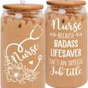 SUCHAGIFT Nurse Gifts - Nurse Gifts for Women - Nurses Appreciation Gift Ideas for Nursing, New Nurses - RN Practitioner Gift Ideas for Women - 16 Oz Can Glass with Lid, Straw & Straw Brush