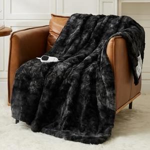 Homemate Electric Heated Blanket Twin Size - 62"x84" Heating Blanket Twin Size 1/2/4/6/8 Hours Auto-Off 10 Heat Level Over-Heat Protection Luxury Faux Fur Sherpa ETL Certification