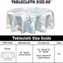 Nautical Coastal Round Tablecloth 60 Inch Summer Blue Ocean Coral Starfish Seashell Print Table Cloth Beach Theme Washable Polyester Table Cover for Kitchen Dining Room Party Indoor Outdoor Home Decor