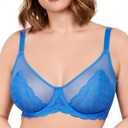 HSIA Minimizer Bras for Women Large Bust Full Coverage Lace Plus Size Bra - Mermaid Scales (Blue, M)