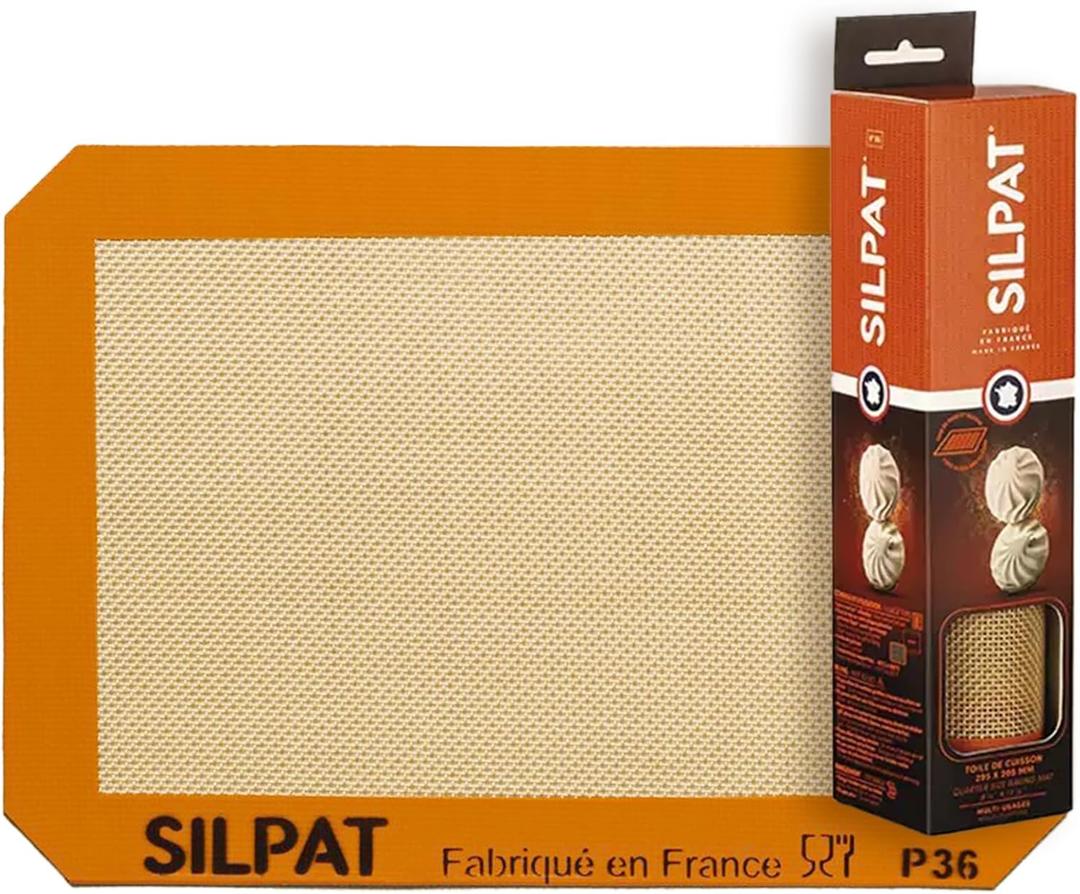 Silpat Premium Non-Stick Silicone Baking Mat, Petite Jelly Roll Size, 8-1/4 x 11-3/4, AE295205-01,Orange