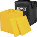 RVMATE RV Leveling Blocks 12 Pack, Heavy Duty Camper Leveling Blocks, Leveling Blocks for RVs, Reduce Trailer Movement, Trailer Leveling Blocks Great for Single and Dual Wheels, Yellow