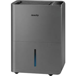 AEOCKY 50 Pint/Day Compressor Dehumidifier, 3500Sq.Ft for Basement, Home, Bedroom, Bathroom, with Drain Hose, Intelligent Humidistat, Quiet