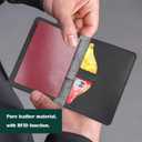 Air Tag Holder - Handmade Leather Passport Holder, Multi-functional Wallet, Vintage Crazy Horse Leather ID & Card Case  Premium Travel Document Organizer & Orange