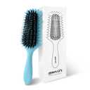 Curl Defining Brush, Boar Bristle Hair Brush Gifts for Women and Men  Shape, Volumize, and Detangle Curly Hair Styling with Reduced Pulling and Curl Separation Blue