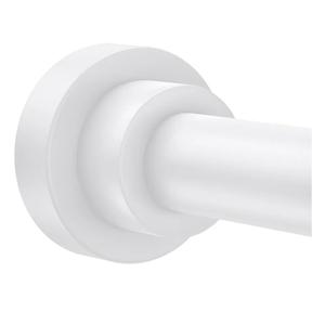 Shower Curtain Rod 31-80 in Adjustable Curtain Rod No Drilling Tension Shower Rod Stainless Steel for Bathroom Room Divider, White