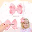 CLLOT 20PCS Big 6 Inch Hair Bows for Girls Grosgrain Ribbon Bow Toddler Back to School Hair Accessories with Alligator Clips for Toddlers Schoolgirls Kids Teens