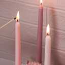 Viyffo 12 Inch Taper Candles Pink with a Purple Hue Set of 4 Unscented Smokeless Long Tall Tapered Candle for Candlesticks Sticks Wedding Advent Home Decor Dinner Christmas