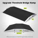 27.6"L1.6"H Bridge Threshold Ramps for Doorways, Fits 2.85.1" Wide Thresholds with Adjustable Support Bars, Non-Slip Aluminum Wheelchair Ramps for Home Steps, Sliding Door Ramp for Wheelchair