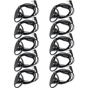 Retevis Case of 10, Walkie Talkies Earpiece with Mic 2 Pin D-Type Headset for H-777 RT22 RT21 RT86S, Compatible with Pxton, Baofeng BF-888S, Kenwood Walkie Talkies, Walkie Talkie Earpiece(10 Pack)