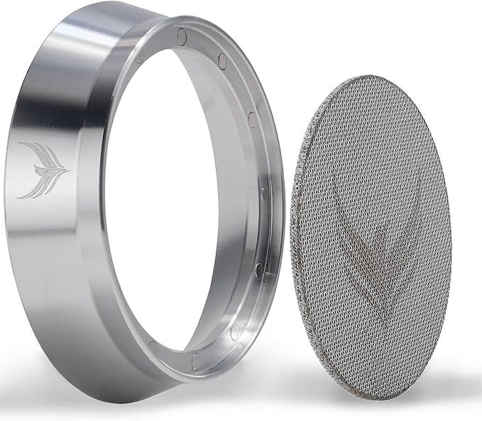KNODOS Stainless Steel 58mm Dosing Funnel and Espresso Puck Screen Set For 58 mm Portafilter
