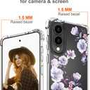 Hungo Compatible for Samsung Galaxy S25 Edge Case for Women Girls Clear Design Cute, Girly for Women Girls Floral Transparent Skin Pink Anemones