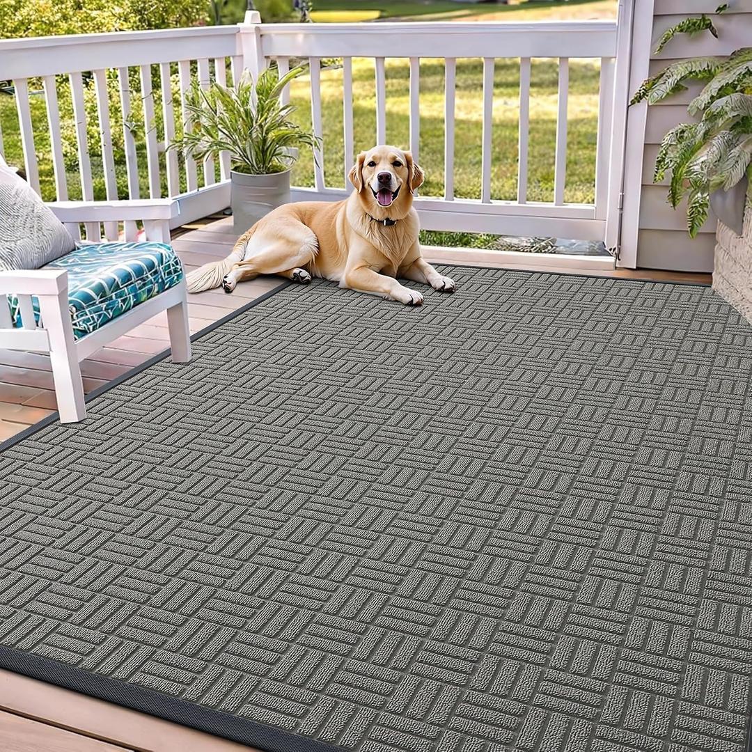OLANLY Front Door Mat Outside Entrance 71x47, Heavy-Duty Rubber Doormat