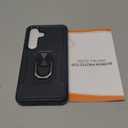 Janmitta for Samsung Galaxy S24 Case with Screen Protector[2 Pack], Heavy Duty Shockproof Full Body Protective Cover Built in Rotatable Metal Ring Holder Kickstand, 2024 Black Matte