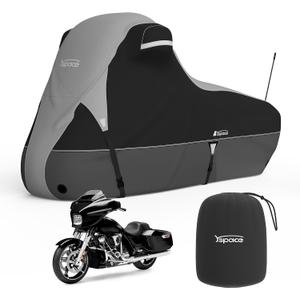 YSAPCE Motorcycle Cover 600D Waterproof for Harley Davidson Touring Models, Road King, Road Glide, Street Glide, Electra Glide, Heritage Classic, Low Rider-ST, and Most Motorcycles
