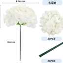 AVIVIHO 20Pcs White Hydrangea Artificial Flowers Bulk Realistic Silk Faux Hydrangea Heads with Stems Ivory Fake Flowers for Wedding,Party,Home,Table Centerpieces, Arch,Baby Shower,Party DIY Decoration