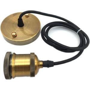 Black Ceiling Rose Vintage Pendant Light Fitting Modern Retro Industrial Style E27 Lamp Holder (Gold Bronze)