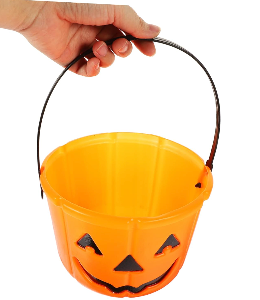 3 pcs Halloween Pumpkin Portable Candy Holder for Decorative Snack Storage Buckets for Trick Treating, Lightweight and Fun Design, Random Color