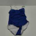Eomenie Women's One Piece Swimsuit Tummy Control Slimming Bathing Suit Ruched Swimwear Tie Back Shell Stitch Swim Suit M