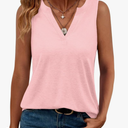 TICTICMIMI Women's V Neck Tank Tops Summer Casual Sleeveless Shirts, Size:XL