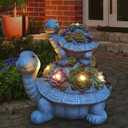 Large Turtle Solar Garden Outdoor Statues with Succulent and 6 LED Lights,Outside Solar Turtle Decor Art for Garden,Home,Lawn,Yard, Balcony Ornament, 10"L x 6.9"W x 10"H