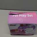 deAO Dog Toys for Kids Stuffed Dog Plush Toys with Carrier Cage,Pet Mat Pretend Play Puppy Pet Care Feeding Playset Toys Gifts for Boys Girls 3 4 5 6 Year Old