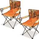 Northroad 2Pack Folding Camping Chairs Portable Animal Print Collapsible Hunting Chair for Outdoor Travel, Patio, Beach, Fishing - Zebra, 1.71 Ft X 1.71 Ft X 2.8 Ft
