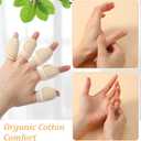 10 Pcs Finger Splints, Reusable Castor oil Finger Wrap for Thumb & Joint Pain Relief, Soft Cotton with Self-Adhesive, Adjustable & Breathable