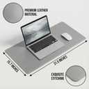 Double-Sided Leather PU Large Mouse pad, Computer Desk pad Non-Slip, Waterproof, Easy to Clean, Suitable for Office and Home Office Writing (Light Brown and Silver Gray, 31.515.7 Inches)