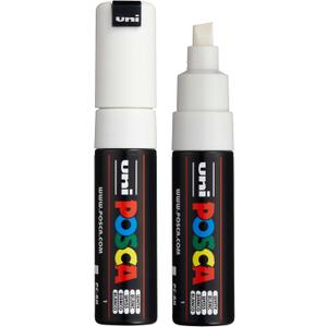 posca uni PC-8K Water-Based Paint Markers, Broad Tip (8mm), White, 2 Count
