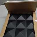 Fulmoon 50 Pcs 3D Wall Panels for Interior Wall Decor, PVC Diamond Textured Wall Panels for Living Room, Bedroom, TV Wall Background, 12 x 12 Inches (Matte Black)