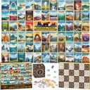 National Park Puzzle Advent Calendar 2025 Adults Teen, 1008 Pieces Coutdown to Christmas Calendar with 63 Travel Poster Landscape Jigsaw Puzzle Xmas Surprise Gifts for Family Friends