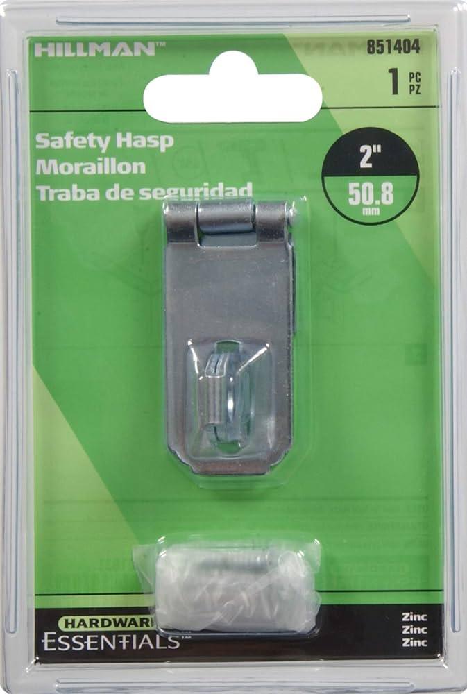 Hardware Essentials 851404 Fixed Staple Safety Hasp Zinc 2' - Wood Screws