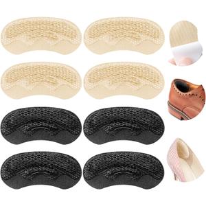 4 x 4D Cloud Heel Pads for Shoes Too Big, Ultra Comfort Heel Grips Inserts for Women Men, Heel Cushion Liners for Loose Shoes, Heel Protectors for Blister Prevention, Pain Relief (Multicolor, 4 Pairs)