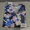 Women's Floral Print Button Down Shirts Short Sleeve Summer Casual Blouse Tops (XL)