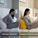 Pat. Pend. Corduroy Reading Back Pillow with Lumbar Support, Triangle Backrest Cushion for Bed Sitting & Relaxing, Support Pillow for Sofa or Headboard, Bright Yellow