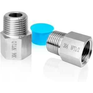 2 pieces Npt1/2 Female to Npt1/2 Male Reducer,1/2NPT Fittings Water pipe Adapter, Fabricate of 304 Stainless Steel