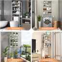 Kalrin Over-The-Toilet Storage Rack, 4-Tier Bathroom Organizer Shelf Over Toilet with Adjustable Shelf and Basket, Freestanding Space Saver Bathroom Shelves Above Toilet for Room (Pure White), X-Large