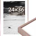 OUZUGIE 24X36 Picture Frame,Display Poster 20X30 With Mat or 24X36 Without Mat,Rose Gold Aluminum Poster Frames with Premium Acrylic,Photo Frames with Strong Corner for Gallery Wall and Tabletop