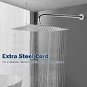 NearMoon Rain Shower Head, High Flow Stainless Steel Square Rainfall Shower, Waterfall Bath Shower Body Covering, Ceiling or Wall Mount (16 Inch, Chrome Finish)