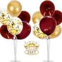 Graduation Decorations Maroon Gold 2026/Burgundy Gold Gaduation Party Decorations/Burgundy Gold Balloons FSU ASU/Burgundy Birthday Decor Fall/2 Sets Table Centerpiece Balloon Stand Kits