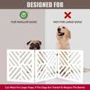 Freestanding Dog Gate Expandable Decorative Wooden Fence for Small to Medium Pet Dogs, Barrier for Stairs, Doorways, & Hallways (Lattice - White)