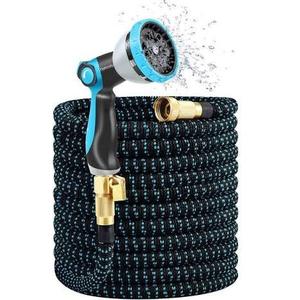 100 ft Expandable Garden Hose-2026 Newly Upgraded Expanding Garden Hoses with 10 Function Spray Nozzle, Extra Strength Fabric, Leak-Proof, Lightweight, Kink-Free Flexible Retractable Hose